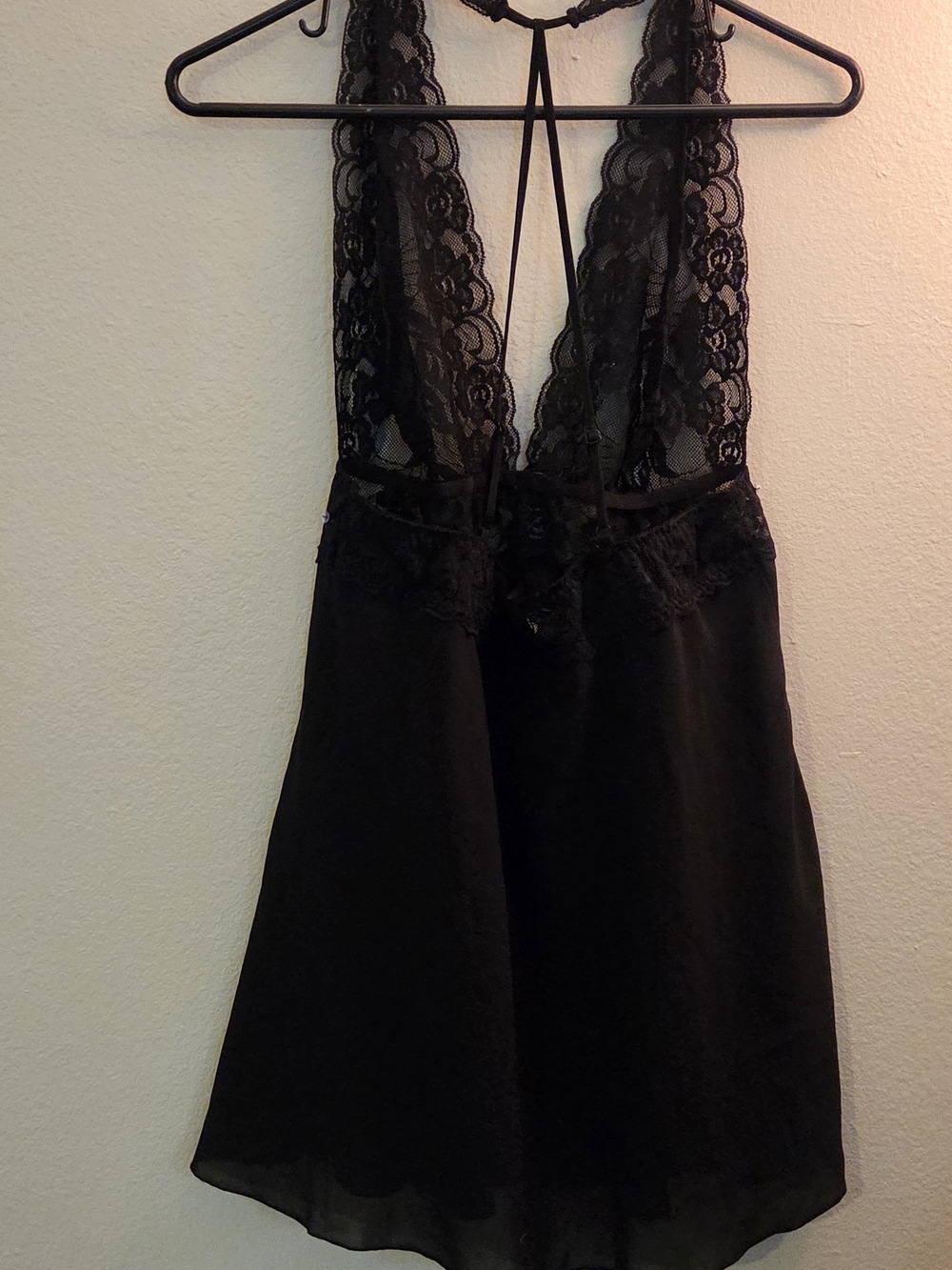 Frederick's of Hollywood Black Lace & Sequin Chemise - Picture 2 of 7